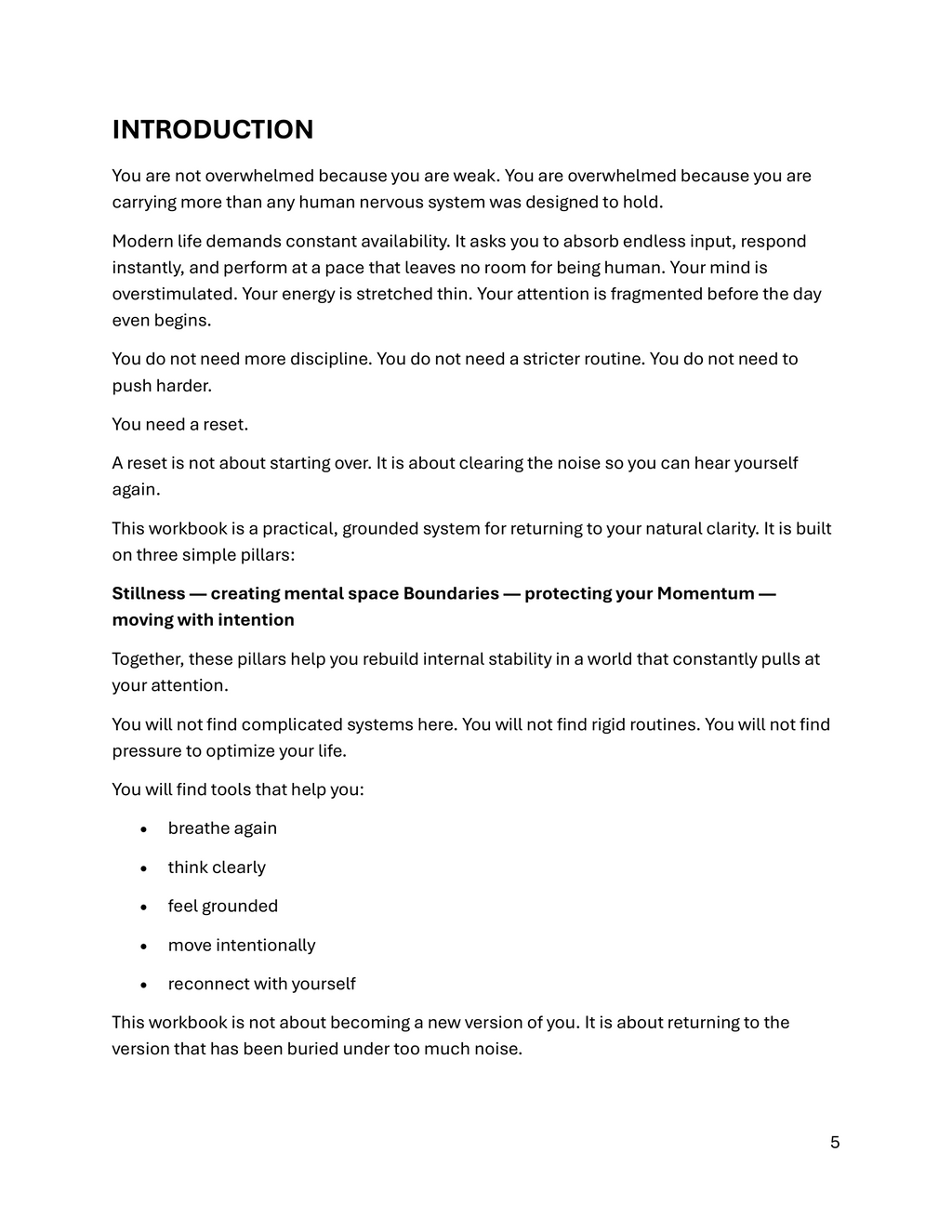 The Reset Workbook